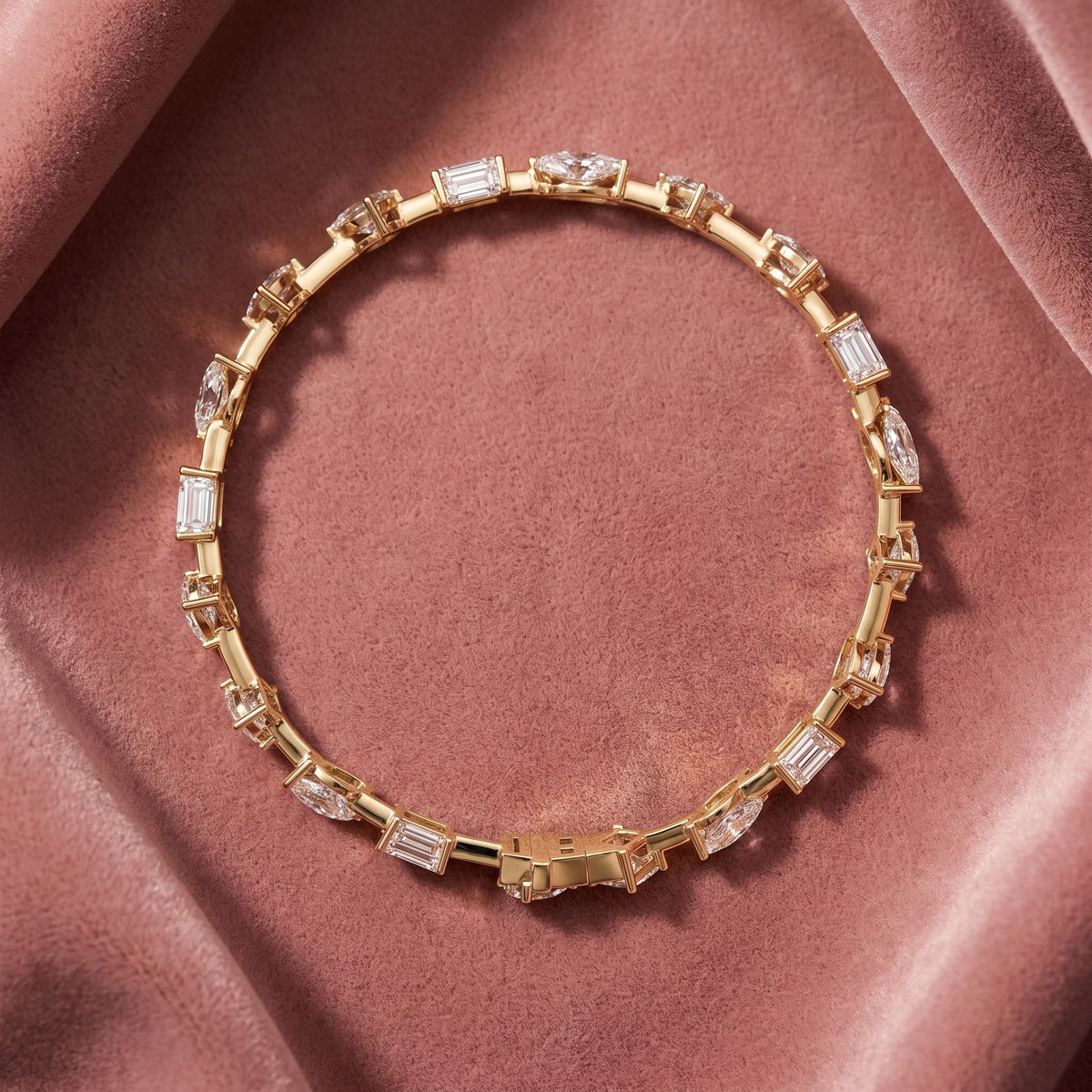 18K Emerald Diamond Bracelet — AI cloth, in-house