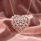 18K Heart Lab Grown Diamond Pendant — AI cloth, in-house
