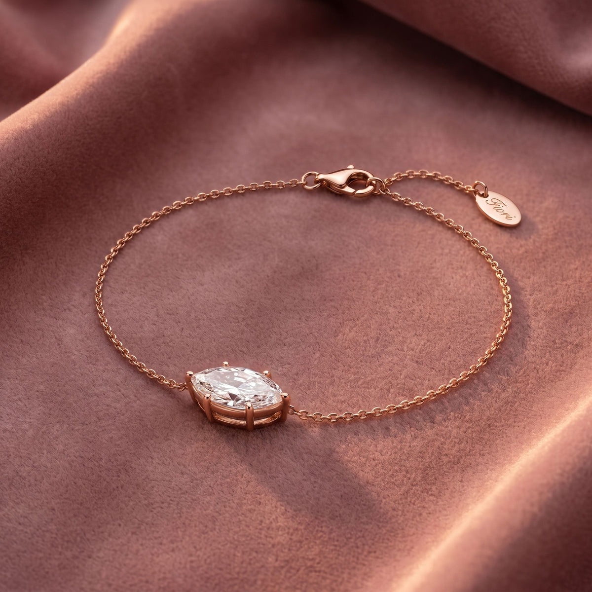18K Gold Marquise Diamond Bracelet — AI cloth, in-house