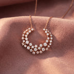 18K Abstract Cluster Round Diamond Pendant — AI cloth, in-house