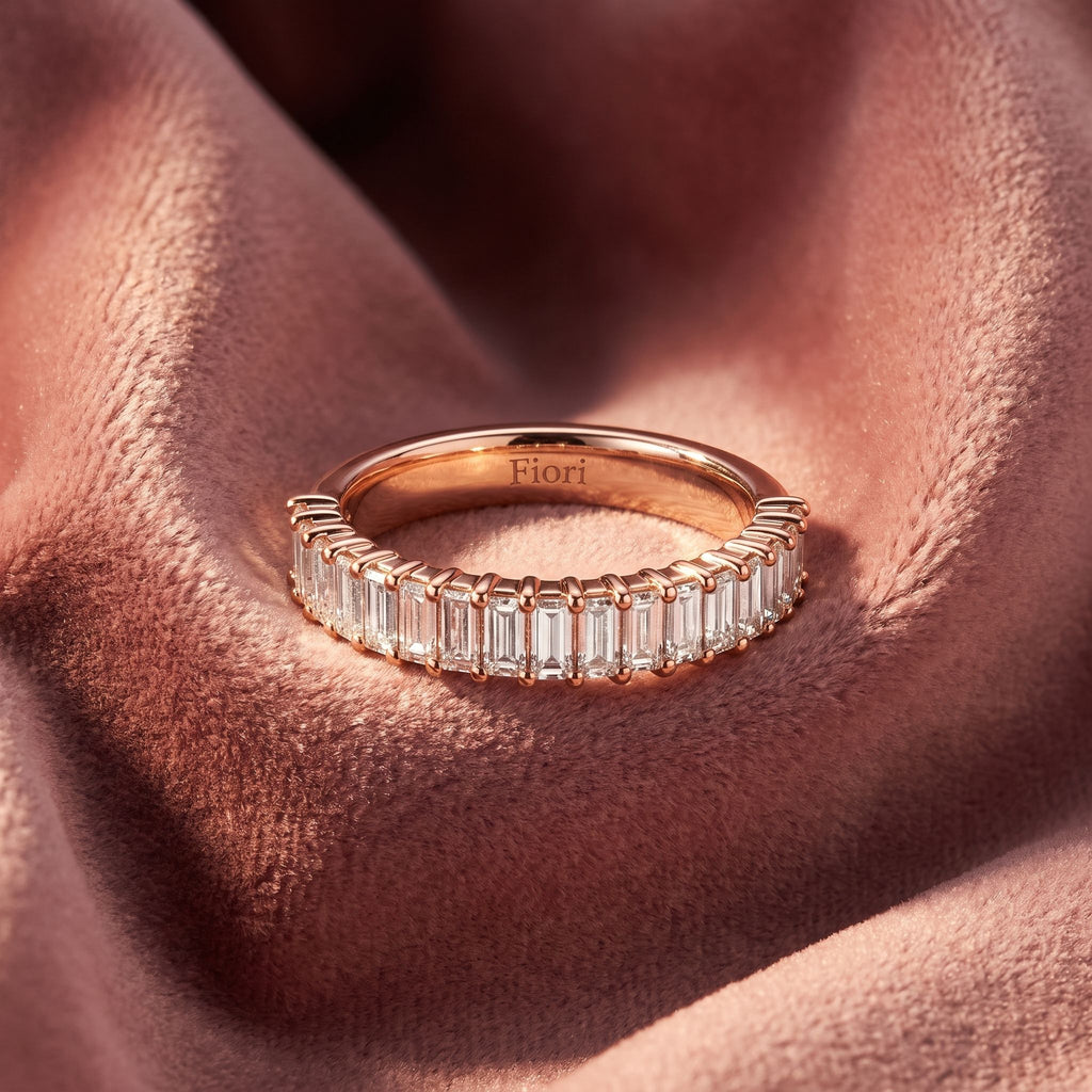 18K Eternity Baguette Diamond Ring — AI cloth, in-house
