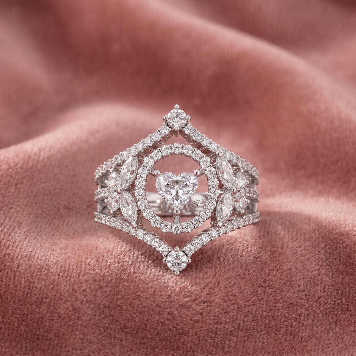 18K Bespoke Openwork Diamond Ring — AI cloth, in-house