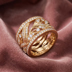 18K Leaf Eternity Diamond Ring — AI cloth, in-house