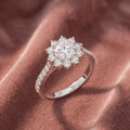 18K Halo Round Diamond Cocktail Ring — AI cloth, in-house