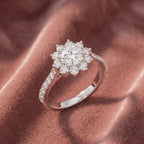 18K Halo Round Diamond Cocktail Ring — AI cloth, in-house