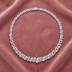 14K Floral Leaf Diamond Necklace — AI cloth, in-house