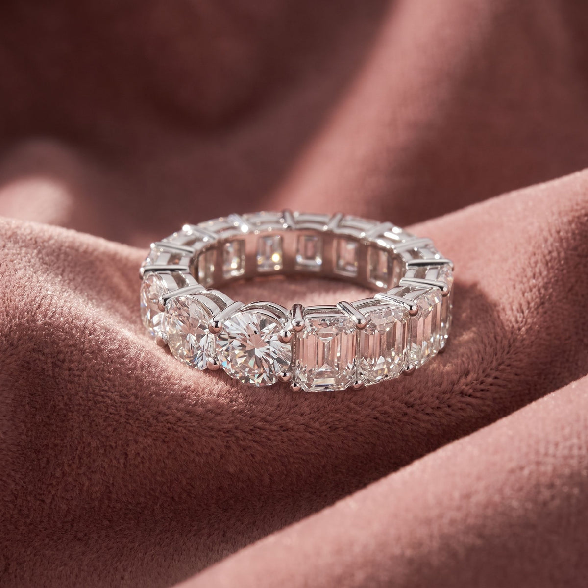 18K Eternity Diamond Ring — AI cloth, in-house