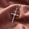 18K Cross Pear Diamond Pendant — AI cloth, in-house