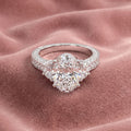 18K Shoulder Set Oval Diamond Ring — AI cloth, in-house