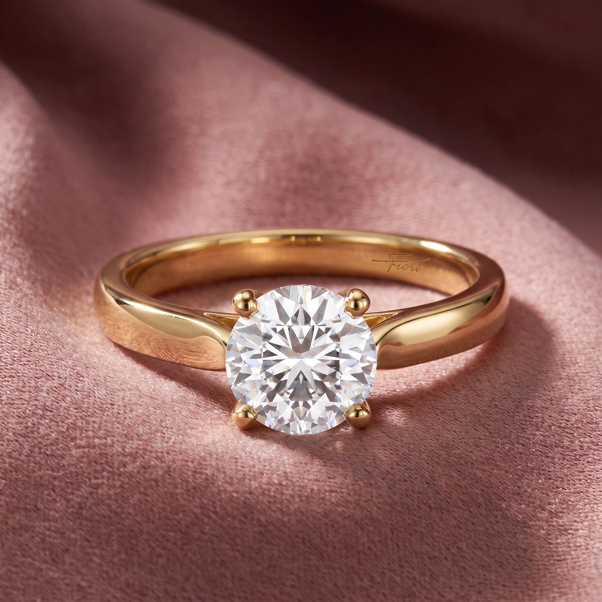 18K Solitaire Diamond Engagement Ring — AI cloth, in-house