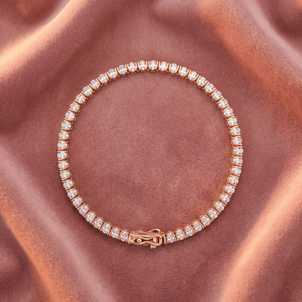 14K Tennis Diamond Bracelet — AI cloth, in-house