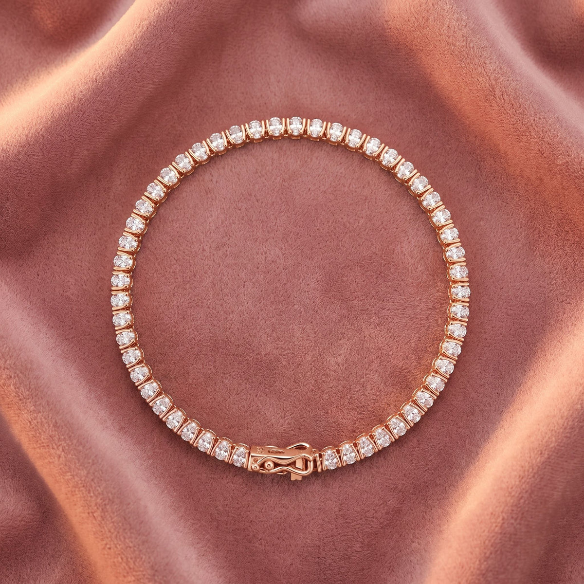 14K Tennis Diamond Bracelet — AI cloth, in-house