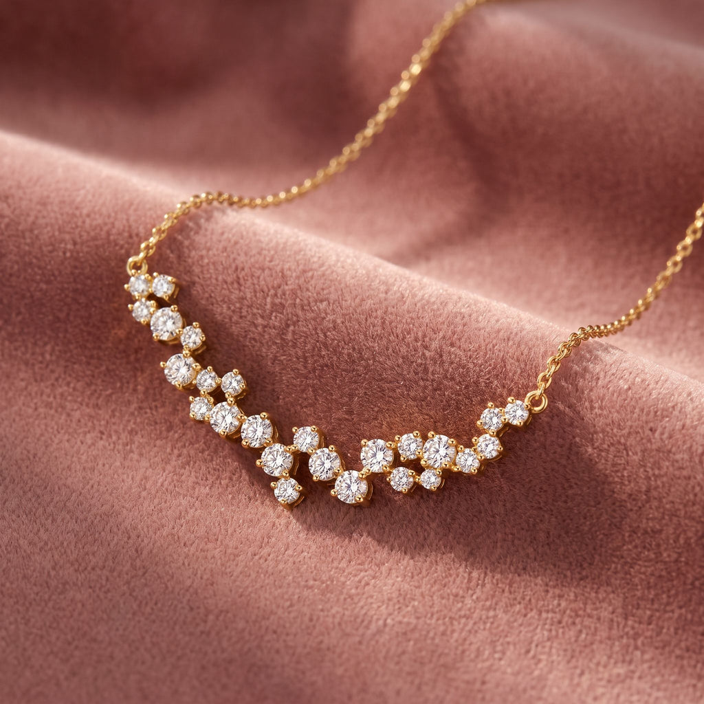 18K Bespoke Cluster Diamond Pendant — AI cloth, in-house