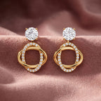 18K Round Diamond Drop Earrings — AI cloth, in-house