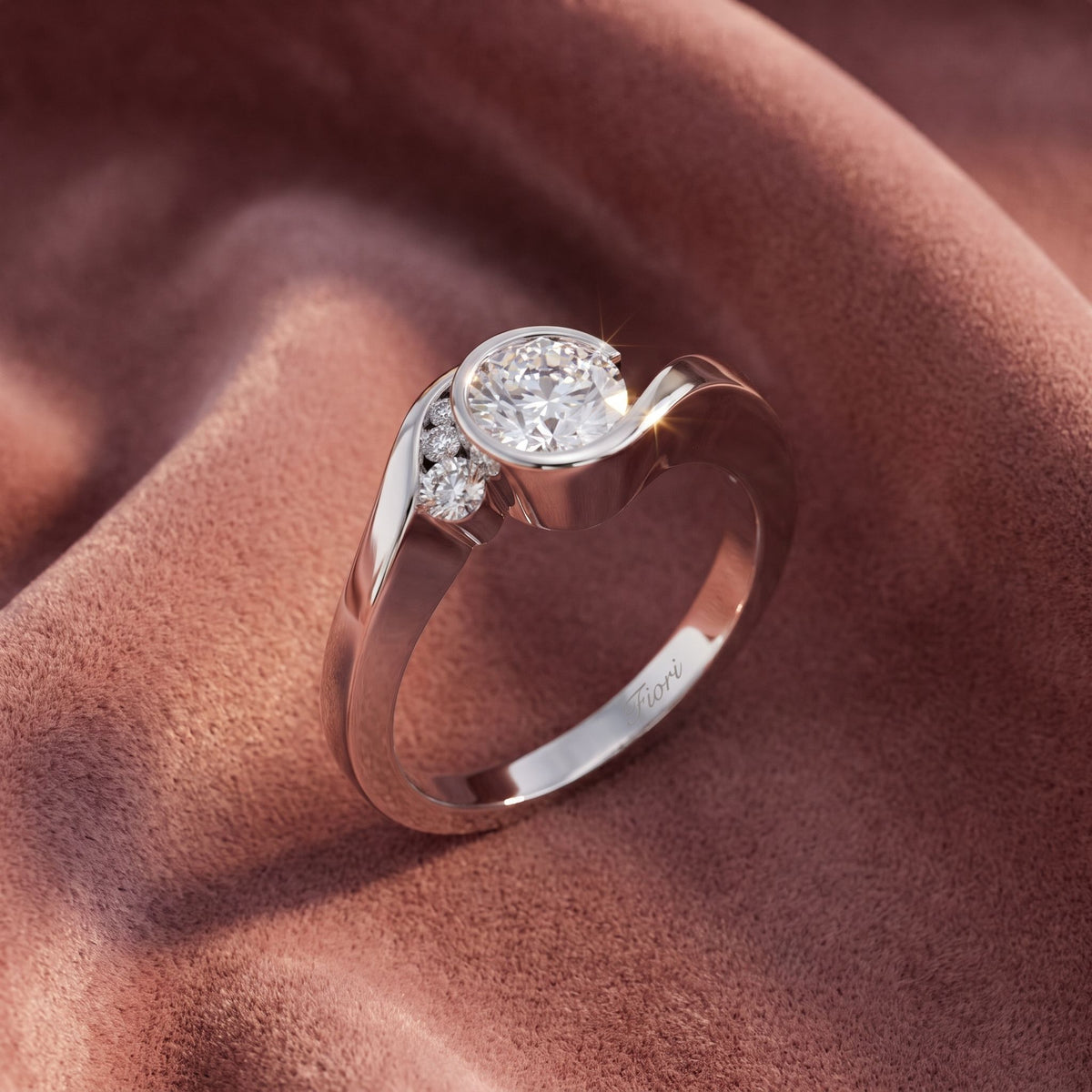 18K Solitaire Round Diamond Ring — AI cloth, in-house