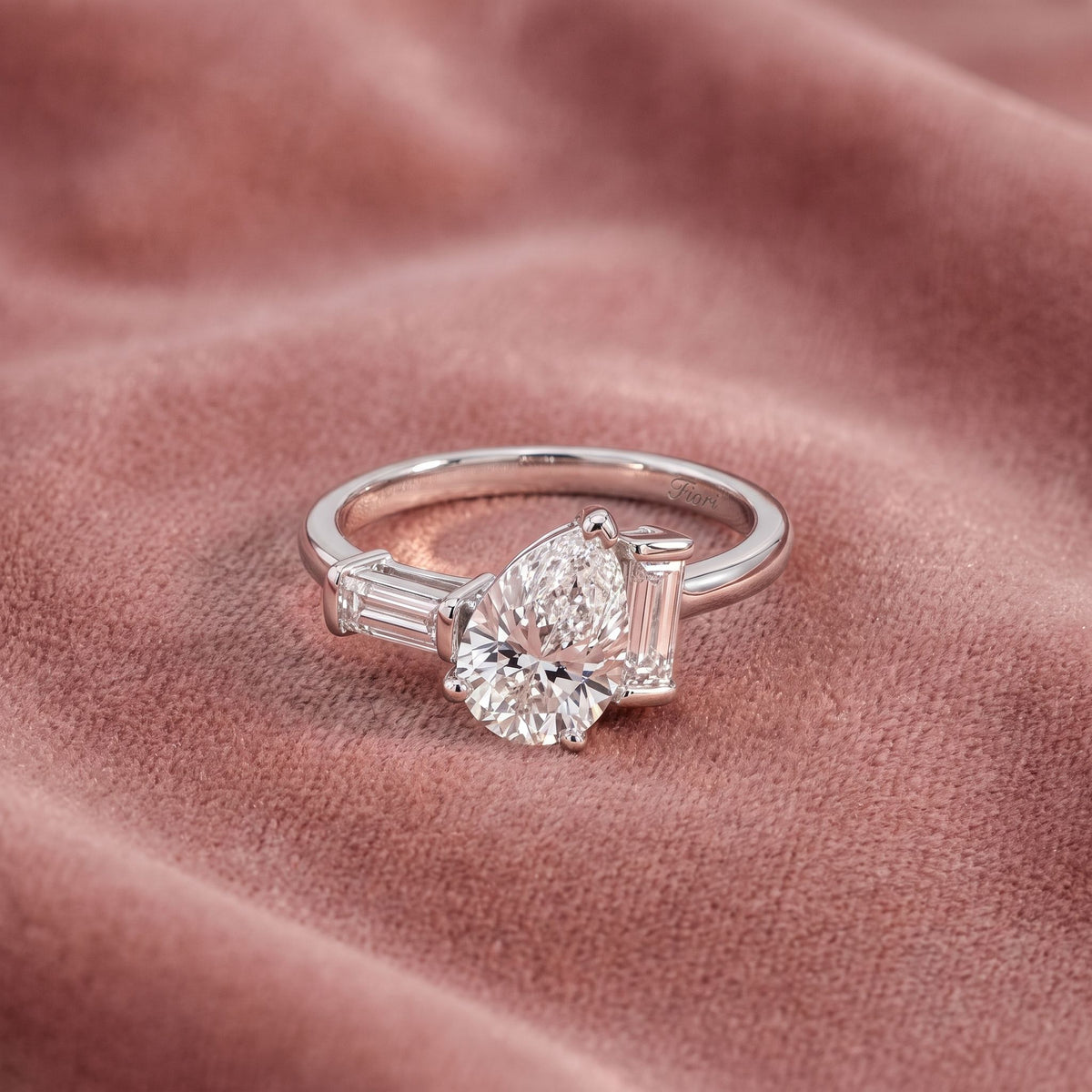 18K Bespoke Pear Diamond Ring — AI cloth, in-house
