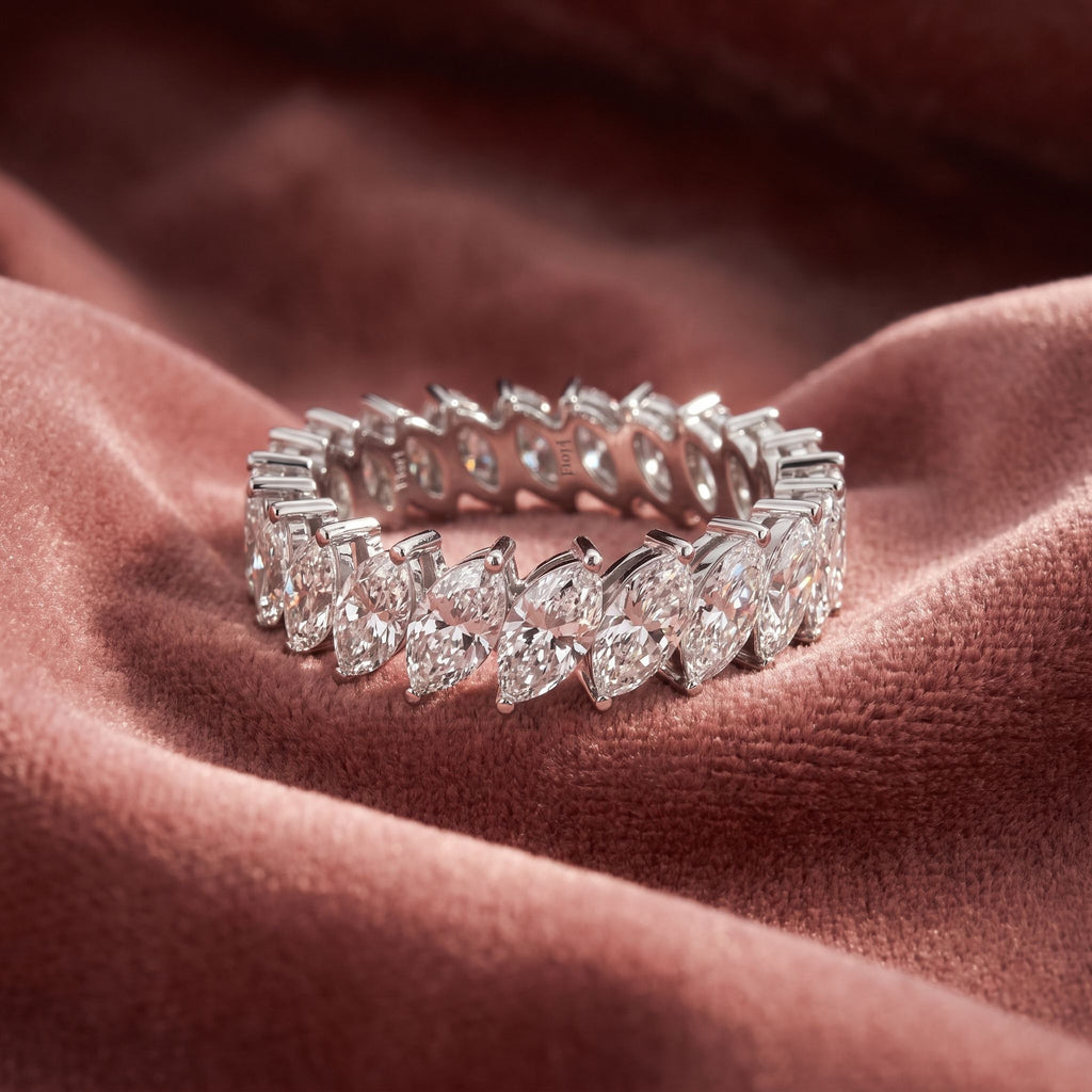 14K Full Eternity Marquise Diamond Ring — AI cloth, in-house