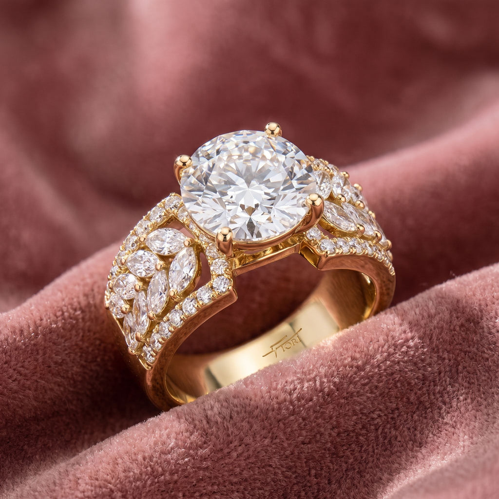 18K Solitaire Round Diamond Engagement Ring — AI cloth, in-house