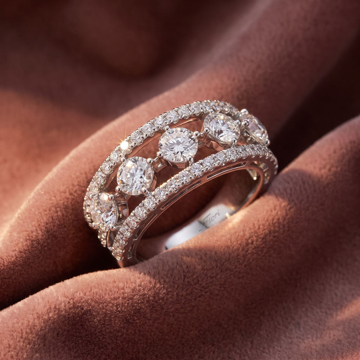 18K Cushion Diamond Statement Ring — AI cloth, in-house