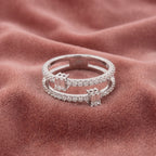 18K Baguette Pave Diamond Ring — AI cloth, in-house