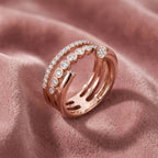 18K Multi-Band Diamond Ring — AI cloth, in-house