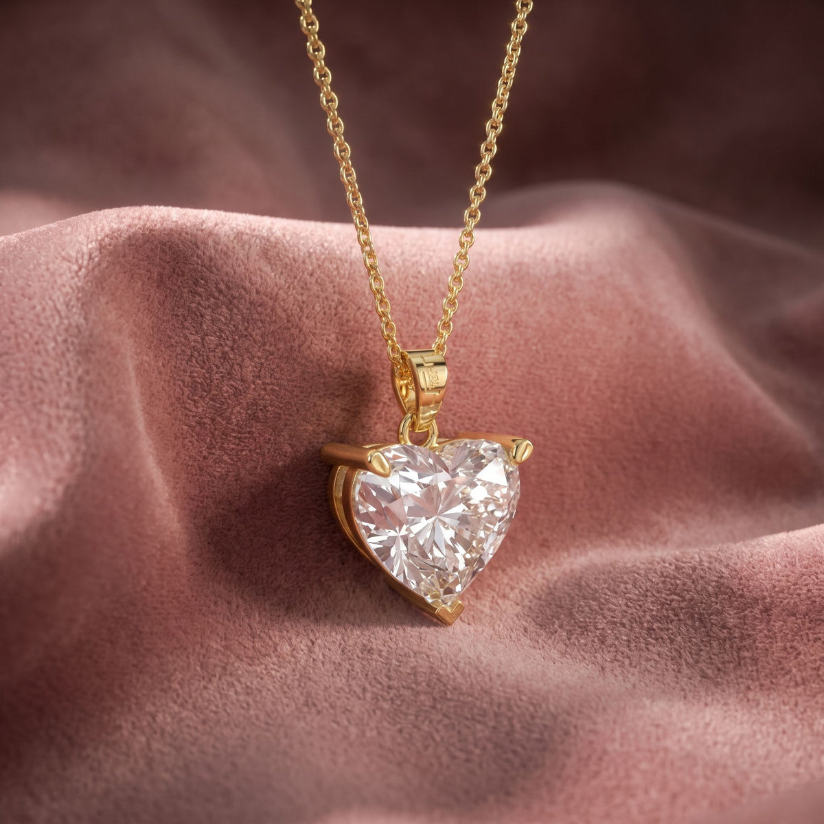 18K Solitaire Diamond Pendant — AI cloth, in-house