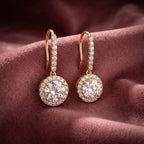 18K Round Diamond Drop Earrings — AI cloth, in-house