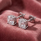 18K Solitaire Round Diamond Earrings — AI cloth, in-house