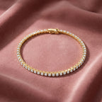 18K Tennis Round Diamond Bracelet — AI cloth, in-house