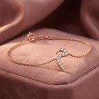 18K Arabic Alphabet Diamond Bracelet — AI cloth, in-house