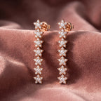 18K Round Star Drop Diamond Earrings — AI cloth, in-house