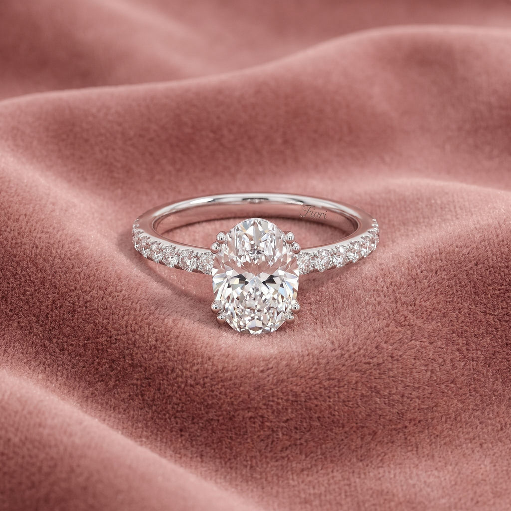 18K Solitaire Oval Diamond Engagement Ring — AI cloth, in-house