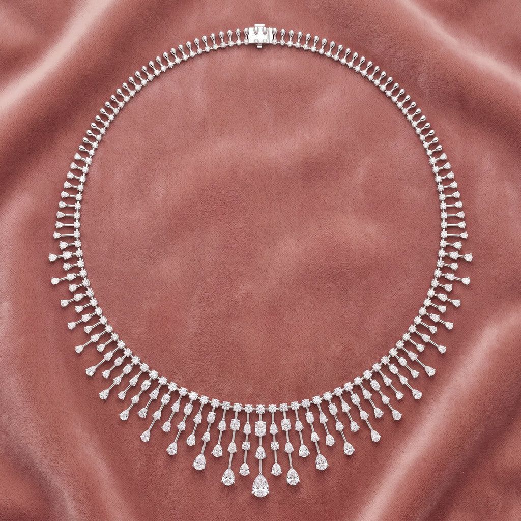 18K Tennis Diamond Necklace — AI cloth, in-house