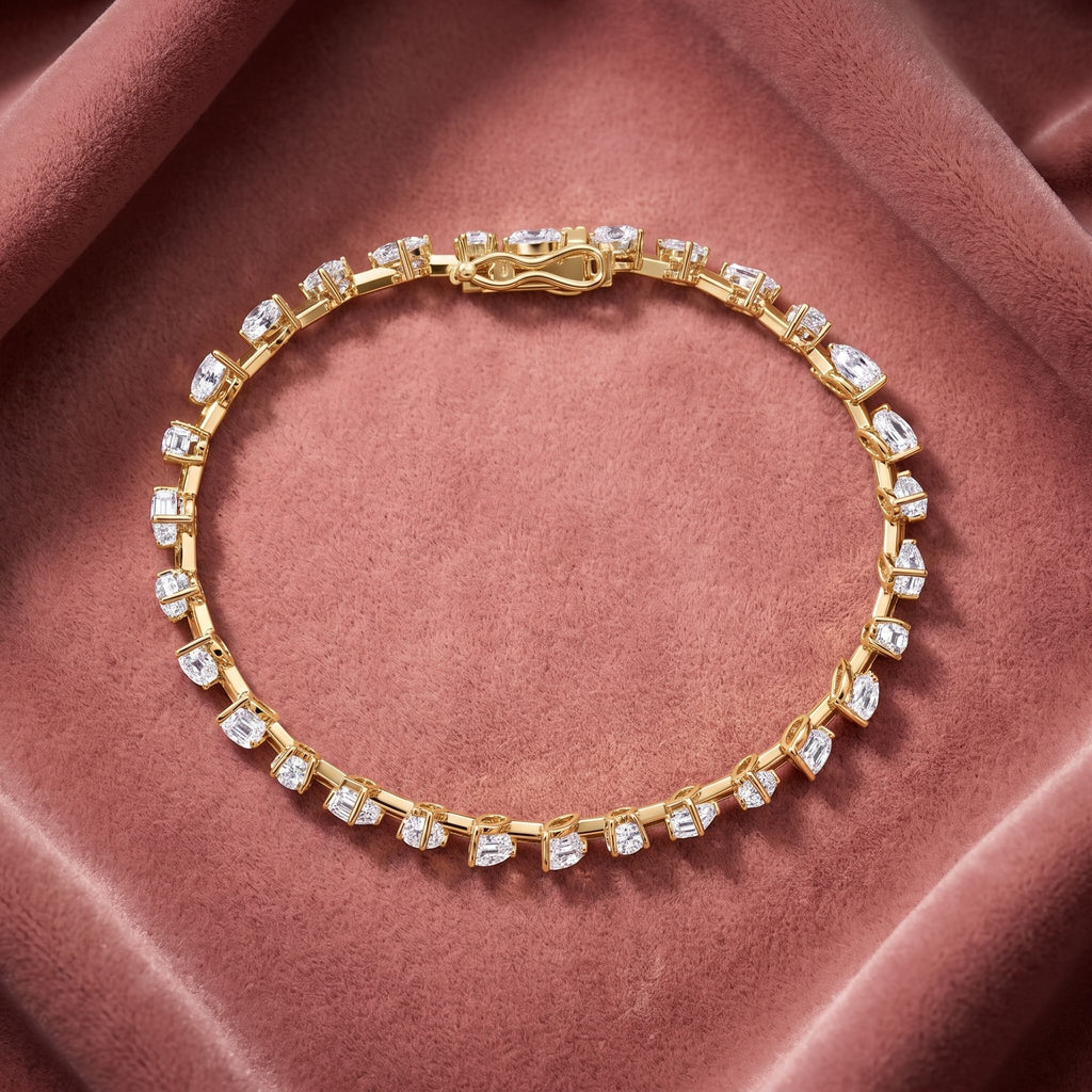 18K Tennis Diamond Bracelet — AI cloth, in-house