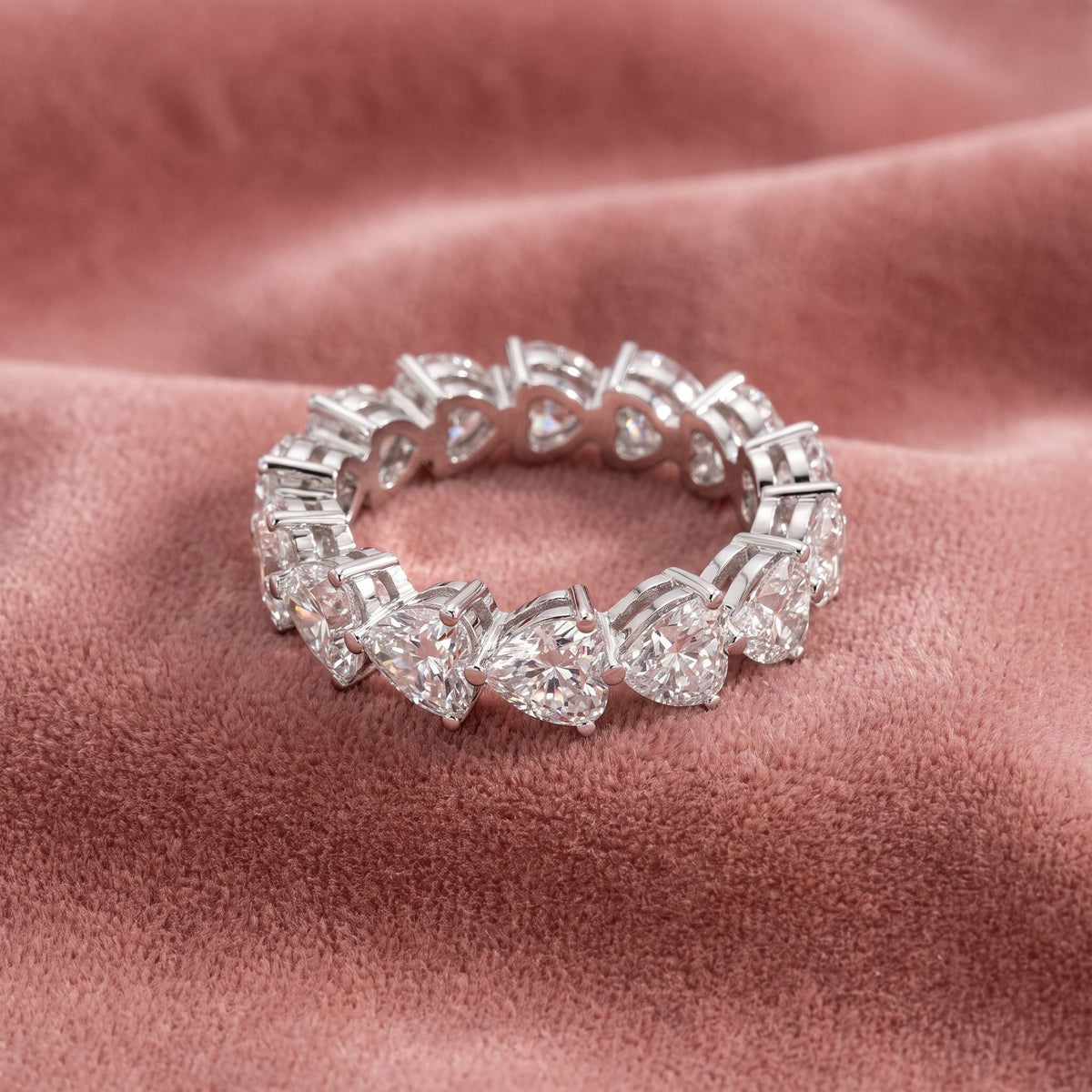18K Eternity Diamond Ring — AI cloth, in-house