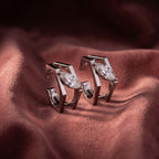 18K Hexagon Diamond Stud Earrings — AI cloth, in-house