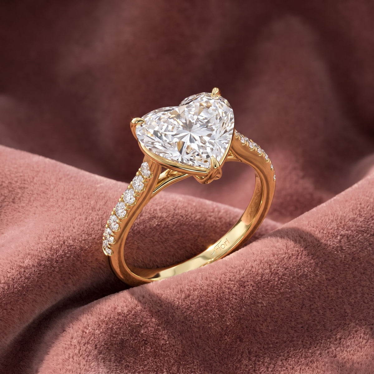 18K Solitaire Heart Diamond Engagement Ring — AI cloth, in-house