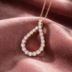 18K Bespoke Pear Round Diamond Pendant — AI cloth, in-house