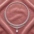 18K Oval Diamond Necklace — AI cloth, in-house