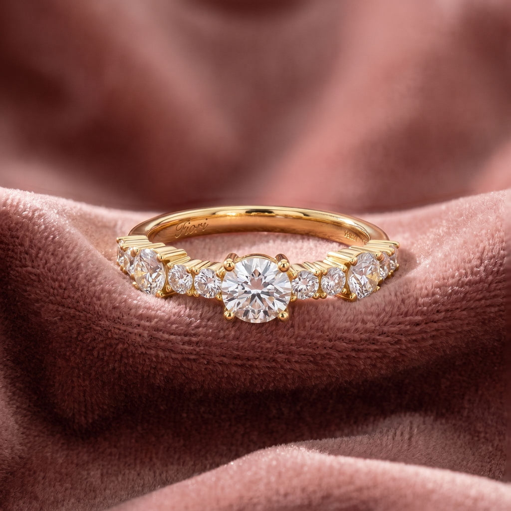 18K Half Eternity Diamond Ring — AI cloth, in-house