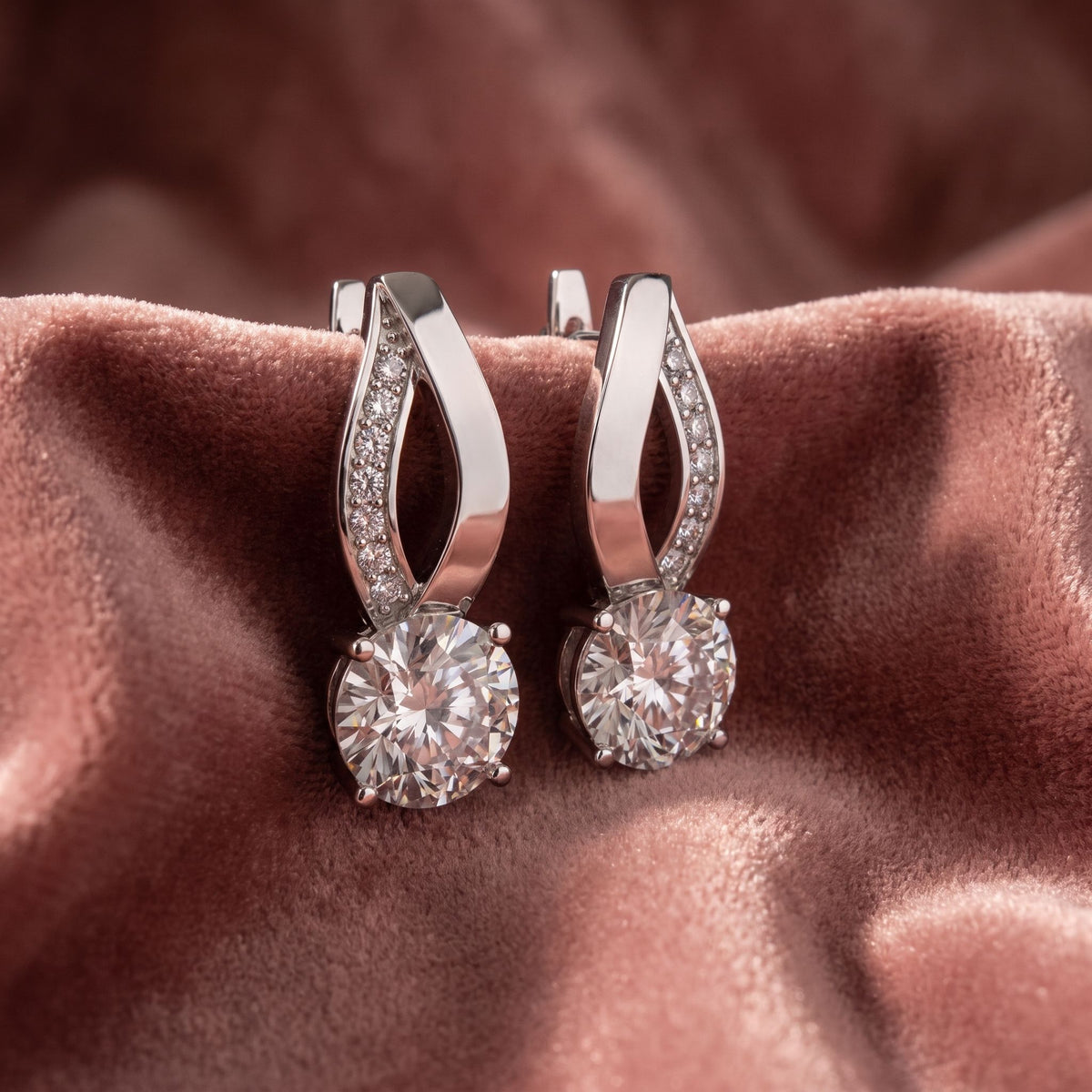 18K Diamond Drop Earrings — AI cloth, in-house