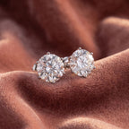 18K Round Solitaire Diamond Earrings — AI cloth, in-house