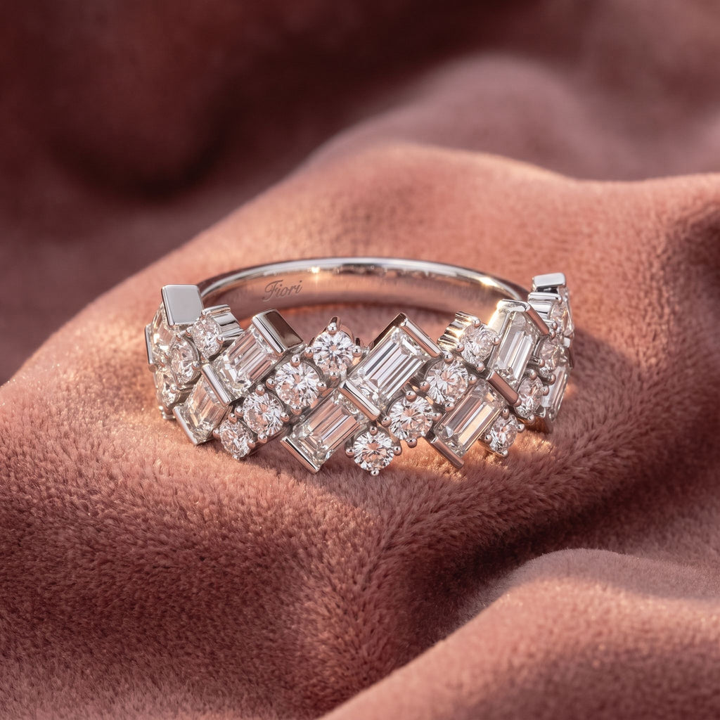 18K Eternity Baguette Diamond Ring — AI cloth, in-house