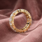 18K Full Eternity Emerald Cut Diamond Ring — AI cloth, in-house