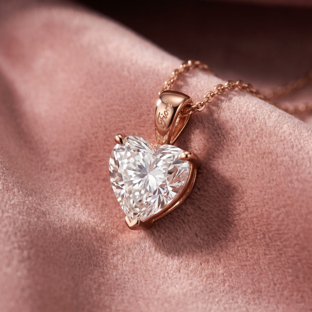 18K Solitaire Diamond Pendant — AI cloth, in-house