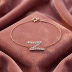 18K Alphabet Diamond Bracelet — AI cloth, in-house