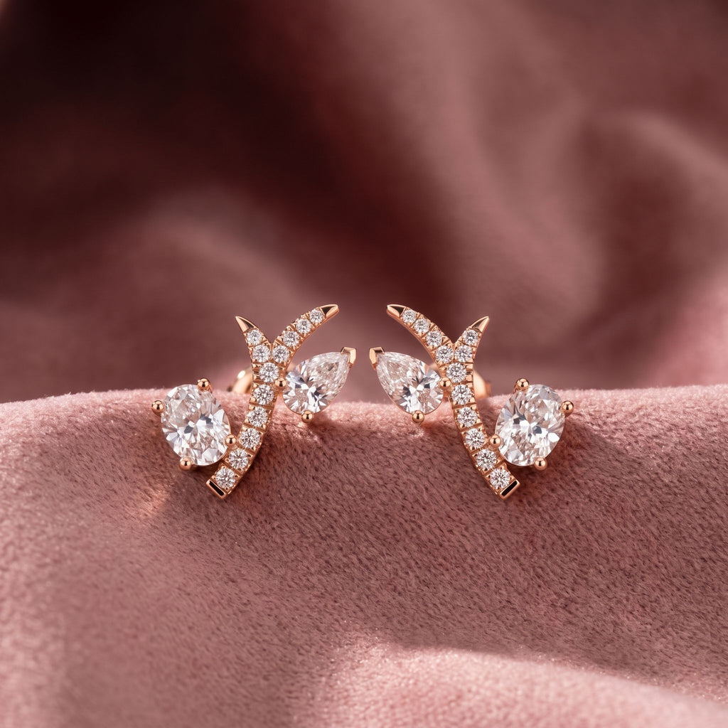 18K Diamond Earrings — AI cloth, in-house