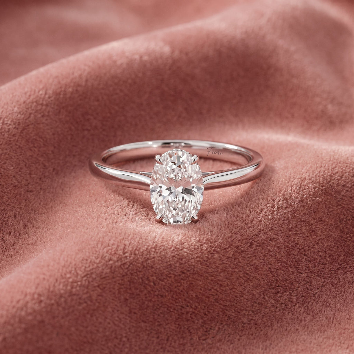 18K Solitaire Diamond Engagement Ring — AI cloth, in-house