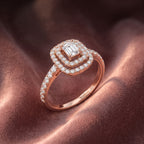 18K Halo Diamond Engagement Ring — AI cloth, in-house