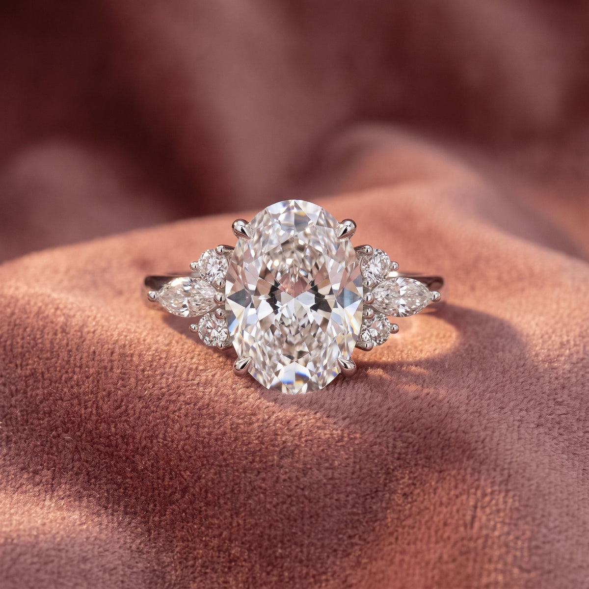 18K Solitaire Oval Diamond Engagement Ring — AI cloth, in-house